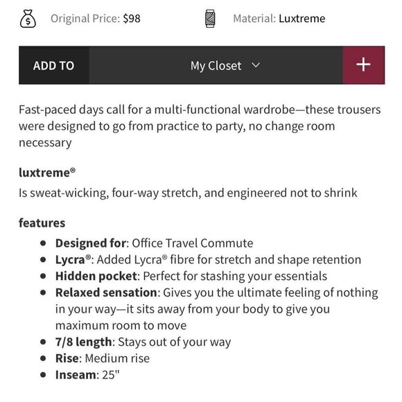 Lululemon stretchy pants in forest green Size 6 G50 - Picture 4 of 15